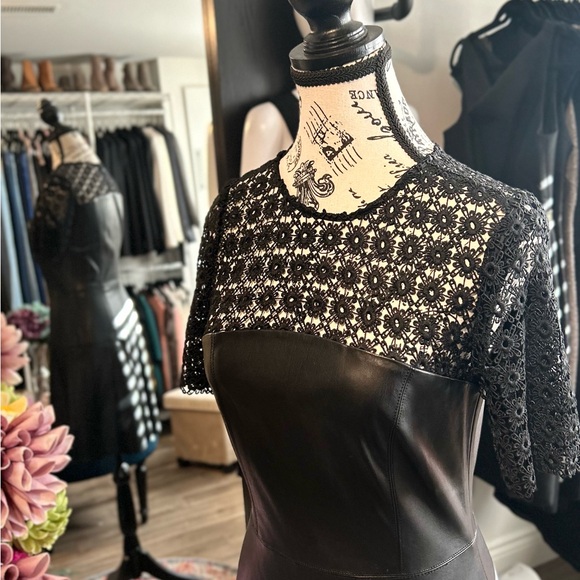 STUNNING , ZARA , black faux leather short dress size S - Picture 9 of 13